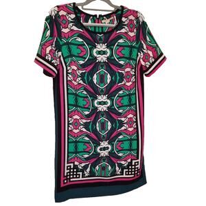 Gibson Latimer Career Casual Multicolor Mini Sheath Dress Short Sleeve Sz Small